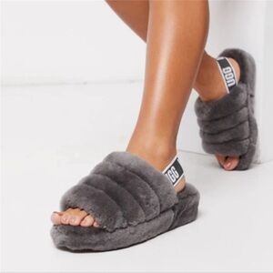 UGG Women's Plush Charcoal Slippers